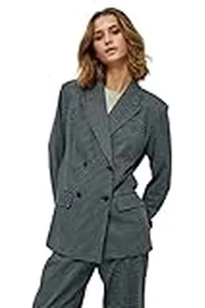 Minus Damesblazer, Leisteen Bruin Geruit, 34 NL