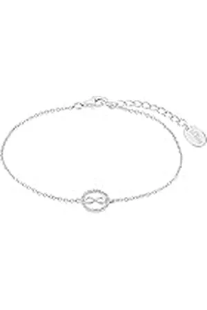 QS by s.Oliver Armband 925 sterling zilveren dames armsieraden, met zirkonia cubic synth., 17+3 cm, , Infinity, Wordt geleverd in geschenkverpakking, 2032571