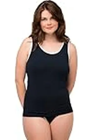 Ulla Popken Tanktop met contrasterende pijp, , 50/52 NL