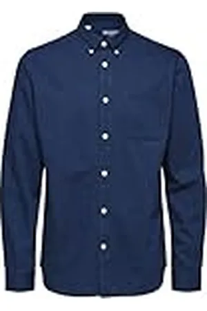 SELECTED Heren Slhregrick Denim Shirt Ls S Noos overhemd, , S