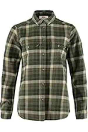 Fjällräven Fjallraven 87119-620-662 Värmland Heavy Flannel Shirt W/Värmland Heavy Flannel Shirt W Shirt Dames Groen Deep Forest Maat L, , L