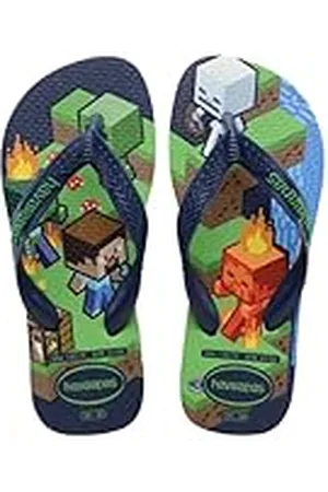Havaianas Kids Minecraft Flip-Flop, Marineblauw, 9 UK Kind, Donkerblauw, 9 UK Child