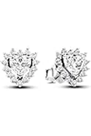 PANDORA Timeless Funkelnder Herz-Strahlenkranz Ohrstecker aus Sterling Silber mit Zirkonia, 293097C01