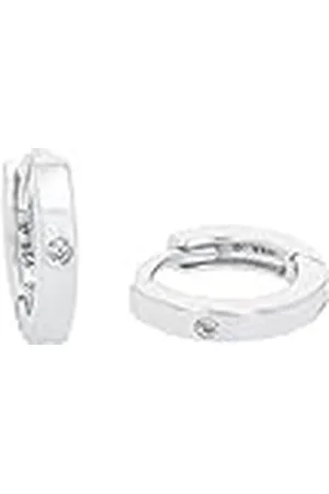 Amor Creolen 925 Sterling Zilveren Dames Ohrschmuck, Mit Zirkonia Synth., 1 cm, , Wordt Geleverd In Sieraden Geschenkverpakking, 9058112