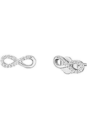 Engelsrufer Infinity Ohrstecker für Damen 925er Sterlingsilber besetzt mit 34 weißen Zirkonia Größe 12 mm