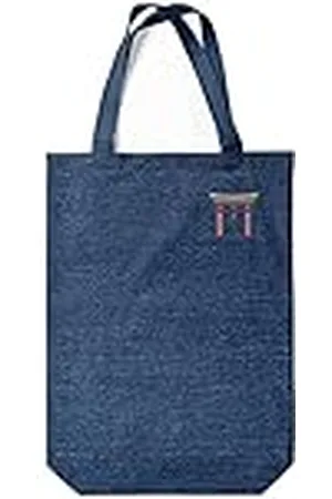 Green Fish Denim-draagtas, bedrukt, boodschappentas, machinewasbaar, opvouwbaar, handtas van jeans met handgrepen, 22 x 26 cm, , Eén maat, modern