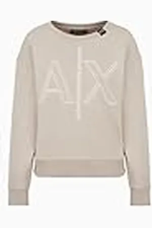 Armani Exchange Vrouwen duurzaam, bidimensionaal bedrukt logo, sweatshirt, off-road, XS, , XS