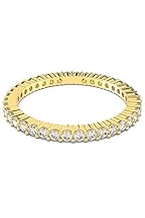 Swarovski Vittore ring, Ronde slijpvorm, Wit, Goudkleurige toplaag