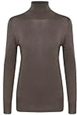 Kaffe T-shirt met lange mouwen voor dames, slim fit, hip lengte, geribbelde randen, , L