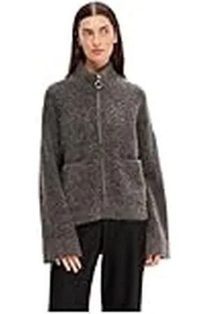 SELECTED Gebreid damesvest met ritssluiting, , M