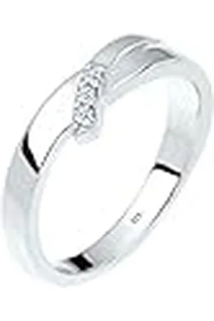 Elli DIAMONDS Ring Dames Ring Echt Sieraad Verlovingsring Trio Diamant (0.04 ct.) in 925 Sterling Zilver