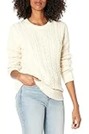 Amazon Dames Fisherman Cable Lange Mouw Crewneck Sweater (Verkrijgbaar in Grote Maat), , X-Large