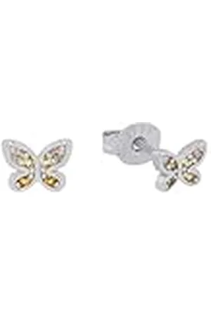 Prinzessin Lillifee Ohrstecker 925 Sterling Silber Mädchen Kinder Ohrschmuck, mit Zirkonia synth., 0,4 cm, Silber, Schmetterling, Kommt in Schmuck Geschenk Box, 2035992