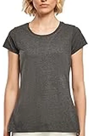 Build Your Brand Basic T-shirt voor dames, korte mouwen, ronde hals, van katoen, verkrijgbaar in vele kleuren, maten XS-5XL, antraciet, XXL