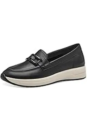 Tamaris Comfort Damesslippers, van leer, comfortabel, Zwart nappa, 36 EU