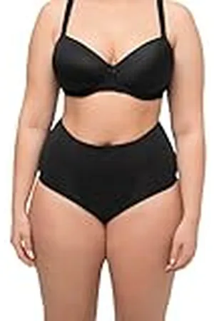 Ulla Popken Dames korsetbroek, bodyforming-inzetstuk, hoge taille, shapewear ondergoed, Black Beauty (reservekleur), 62/64