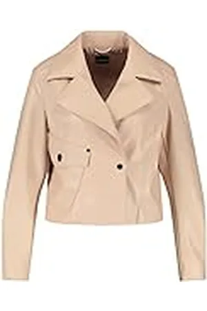 Taifun Damesjas van veganistisch leer met lange mouwen bikerjacks, blazerjacks, sportieve blazer, jas jeans + stoffen jas, effen, , 42