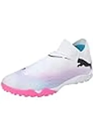 PUMA Future 7 Pro Cage voetbalschoen voor heren, Wit Zwart Poison Roze, 46.5 EU