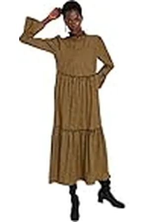 Trendyol Dames Woman Mini dubbele rij gebreide maten jurk, , 38