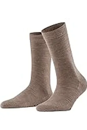 Falke Dames Sokken Softmerino W SO Wol Katoen eenkleurig 1 Paar, Bruin (Pebble 5810), 37-38