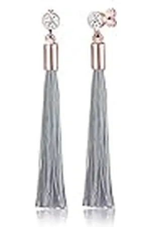 Elli Oorbellen dames solitaire tassel met kristallen in 925 sterling zilver, materiaal, kristal