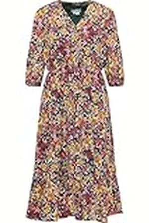 USHA Dames midijurk met bloemenprint 10523350, , XXL, , XXL