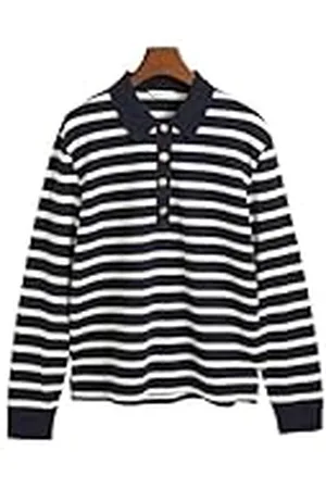 GANT Breton Stripe LS Pique Polo, , XL
