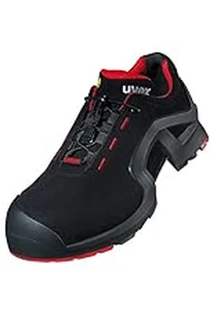 Uvex 1 X-tended Support werksneakers voor heren, zwart/rood, 37 EU, Zwart/Rood, 37 EU