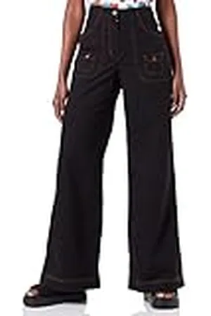 Moschino Moschino Dames wijde pijpen in stretch fancy Cotton Linen Pants, , 46 NL