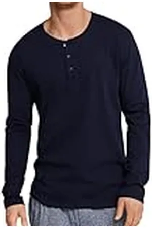 Schiesser Herren Schlafshirt langarm mit Knopfleiste - Mix + Relax