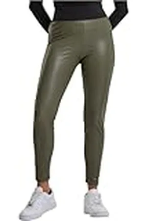 Urban classics Dames Yoga broek Dames nep lederen legging hoge taille, , S