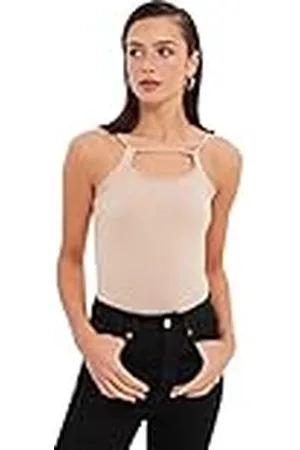 Trendyol Dames Plain uitgesneden gedetailleerde gebreide bodysuit, , S