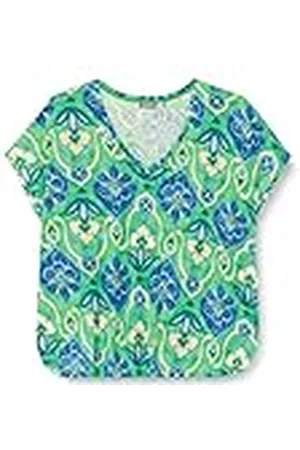 Samoon Dames 271070-26202 T-shirt, New Green met patroon, 54, , 54 NL