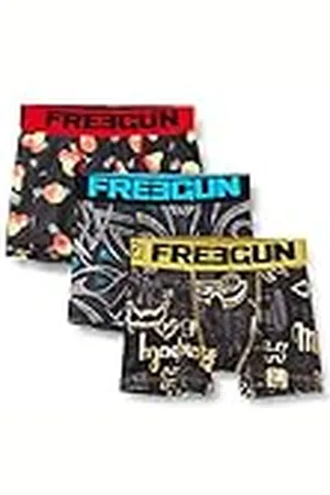 Freegun Verrassingspakket voor kinderen, irriteert niet, boxershorts voor jongens, willekeurig model, zacht gevoel, luchtig mesh (3 stuks), Meerkleurig, 12-14 Jaren