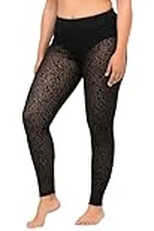 Ulla Popken Dameslegging van mesh, leeuw-print, groot oversized, , 50/52