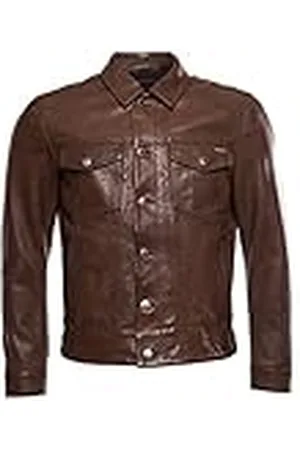 Superdry Herren Workwear Truckerjacke aus Leder, , M