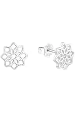 QS by s.Oliver Stud Earrings 925 Sterling zilveren damesoorbellen, 1 cm, , Bloem, Wordt geleverd in Sieraden geschenkverpakking, 2017220