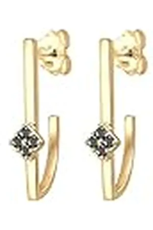 DIAMORE Elli Oorbellen Elli DIAMONDS Oorbellen Hanger Geo Zwarte Diamant (0,16 ct.) 925 Zilver, Sterling zilver, Diamant