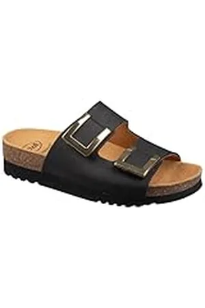 Scholl Dames Monterey 2 bandjes sandaal, Zwart, 41 EU