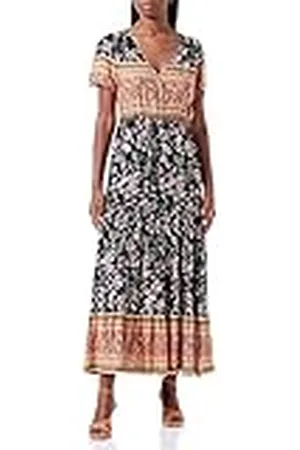 USHA Dames zomerjurk 15926489, zwart meerkleurig, M, , M