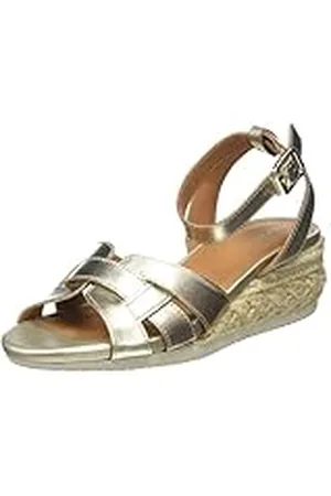 Geox Dames D Ischia Corda espadrille sleehak sandaal, Lt Gold, 40 EU