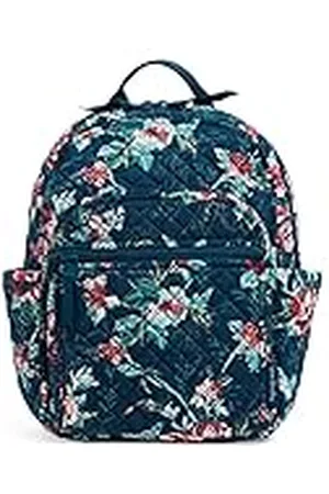 Vera Bradley Kleine katoenen rugzak voor dames, boekentas, Rose Toile – gerecycled katoen, Eén maat