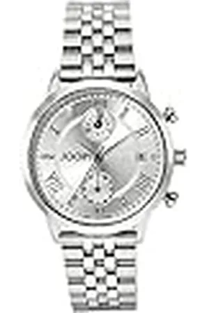 JOOP! JOOP analoog polshorloge dames chronograaf, met roestvrijstalen armband, zilver, 5 bar waterdicht, wordt geleverd in geschenkverpakking, 2022839