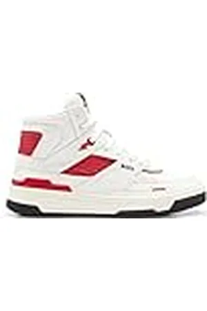 HUGO BOSS Baltimore Hito Hightop sneakers voor heren, van leer in basketbalstijl, , 43 EU