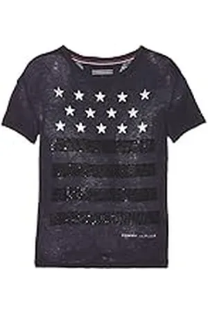 Tommy Hilfiger Meisjes H Star Stripe Studs Cn Knit S/S T-shirt, , 92 cm