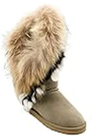 Oog Indianen leren laarzen, winterlaarzen voor koud weer voor vrouwen, bontbont, lange laarzen, echt leren schoenen, winterlaarzen, boot, waterdichte sneeuwschoenen, comfort, hele dag door warm, , 38 EU