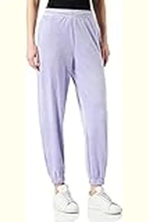 Urban classics Fluwelen joggingbroek met hoge taille voor dames, , M