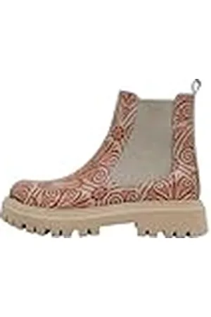 Dogo Aura - Majestic Gold - veganistische dameslaarzen en duurzame en kleurrijke enkellaarsjes - trendy comfortabele laarzen voor dames, Meerkleurig, 41 EU