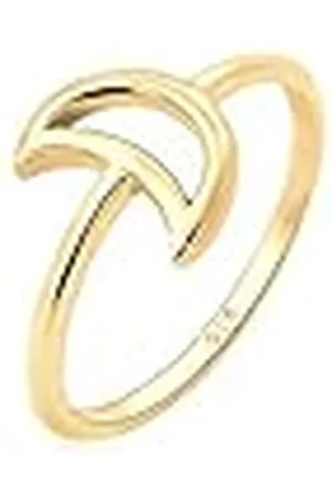 Elli Ring dames halve maan astro in 925 sterling zilver verguld