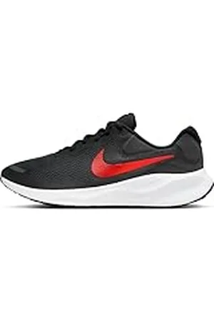 Nike Revolution 7, veterschoenen, uniseks, volwassenen, zwart/university rood wit, 46 EU, , 46 EU